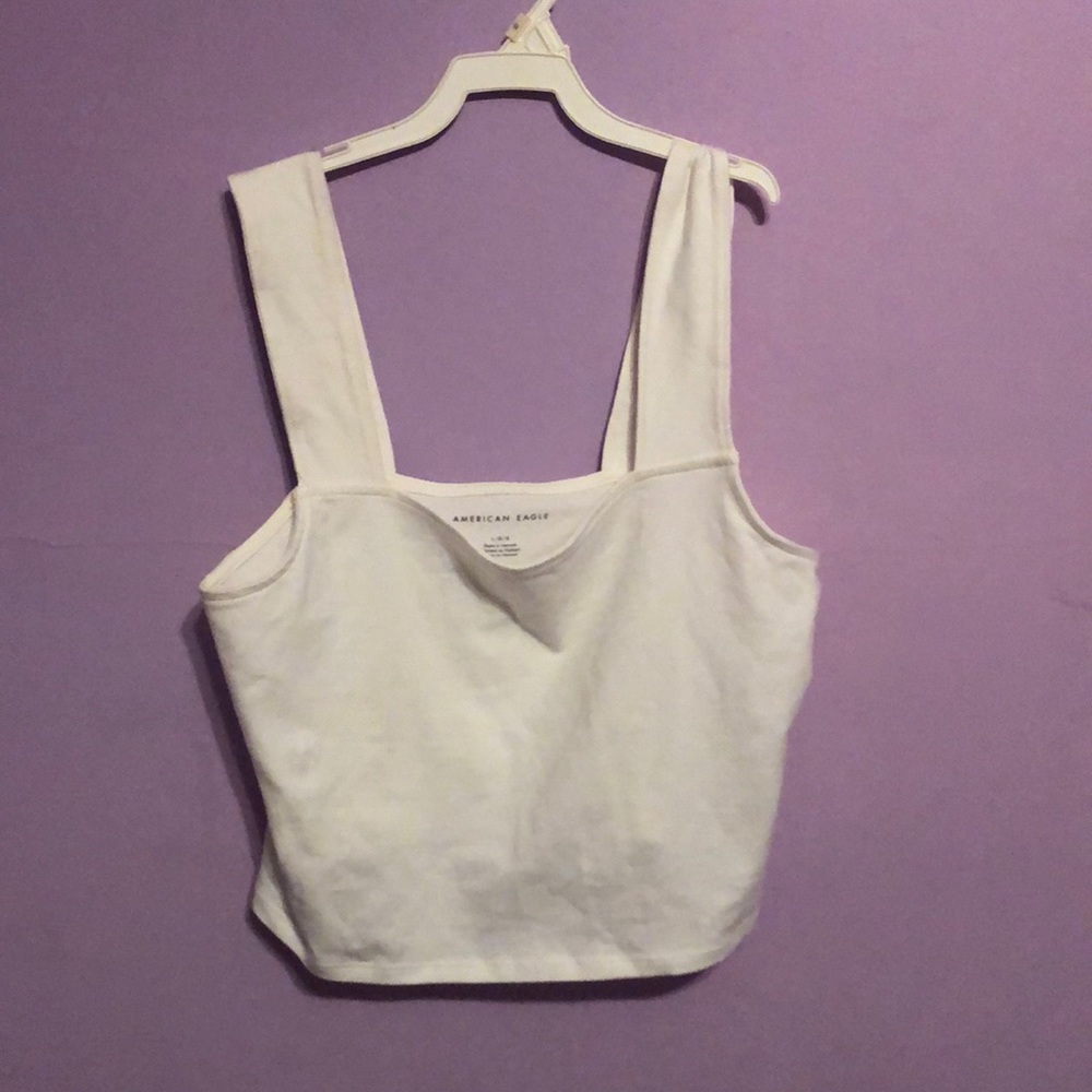 American Eagle white cropped tank top
